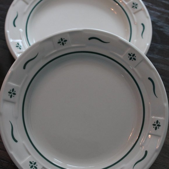 Longaberger Bread Plates and Bowl Woven Traditions Ivy Vitrified USA - Picture 3 of 5